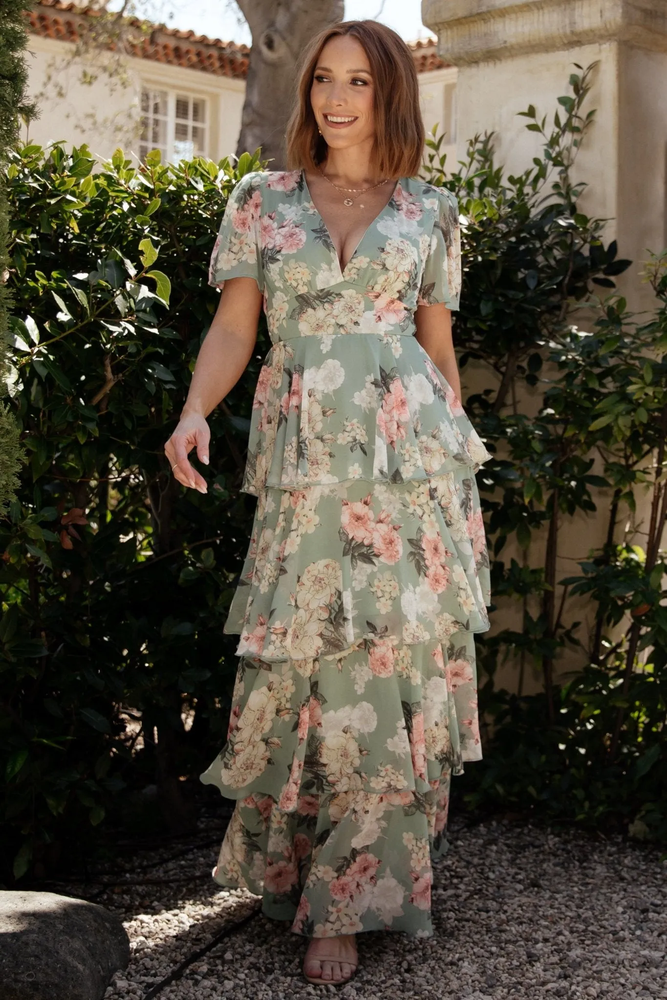 Montaigne Ruffle Maxi Dress | Sage Floral sold by Baltic Born product image thumbnail 4