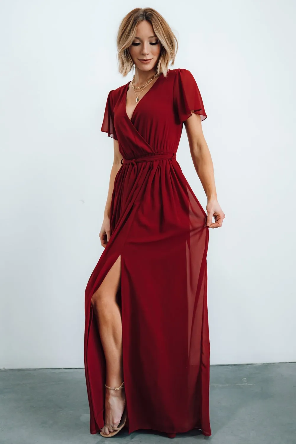 Kristina Maxi Dress | Burgundy sold by Baltic Born product image thumbnail 2