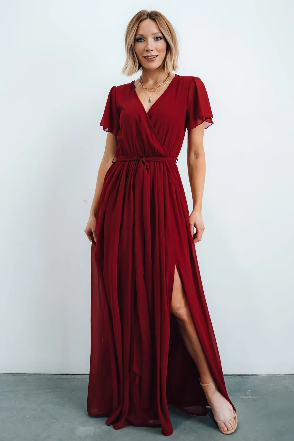 Kristina Maxi Dress | Burgundy sold by Baltic Born