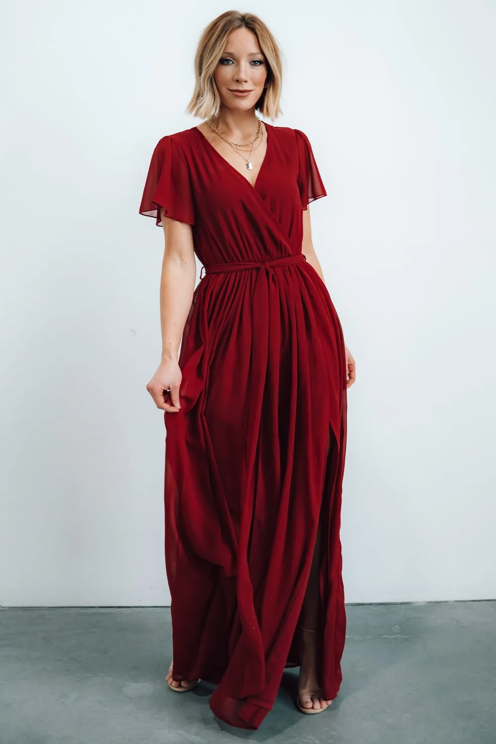 Kristina Maxi Dress | Burgundy sold by Baltic Born product image thumbnail 5