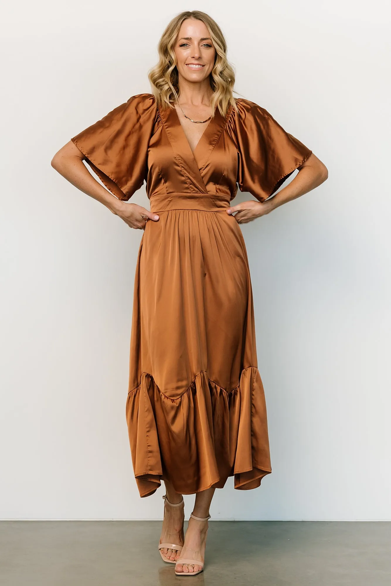 Pasadena Satin Dress | Copper sold by Baltic Born product image thumbnail 3