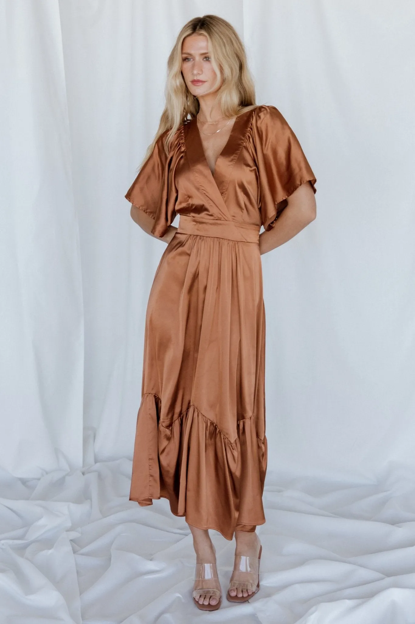 Pasadena Satin Dress | Copper sold by Baltic Born product image thumbnail 4