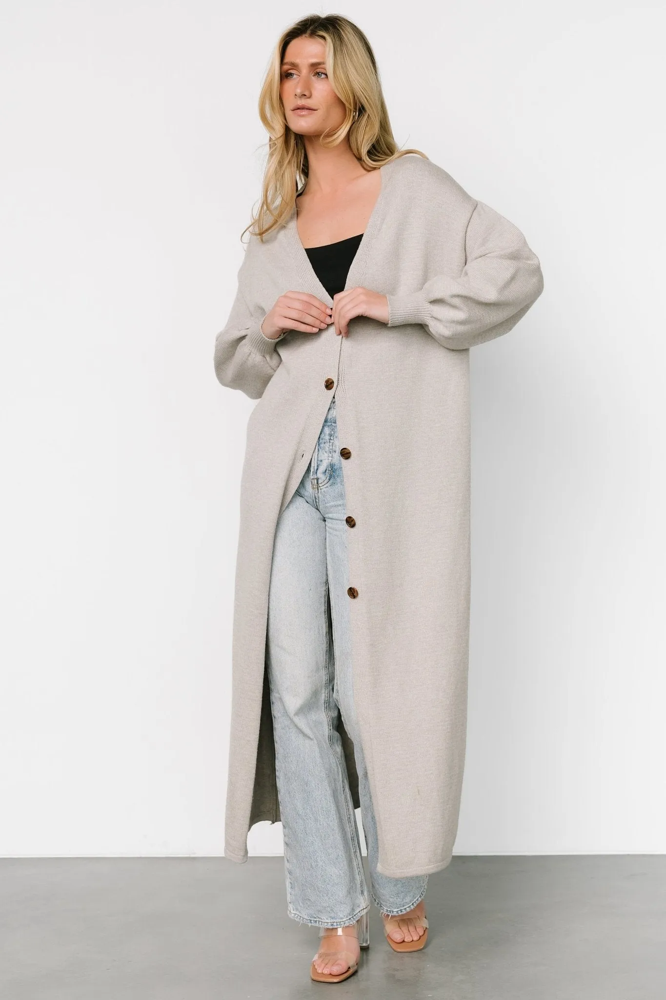 Ethel Long Cardigan | Gray sold by Baltic Born product image thumbnail 2