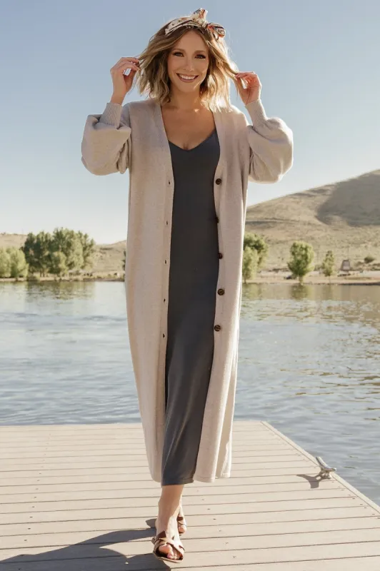 Ethel Long Cardigan | Gray sold by Baltic Born