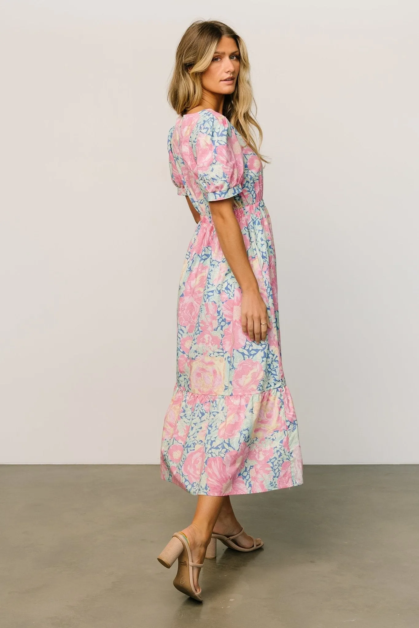 Myers Dress | Blue + Pink Floral sold by Baltic Born product image thumbnail 4