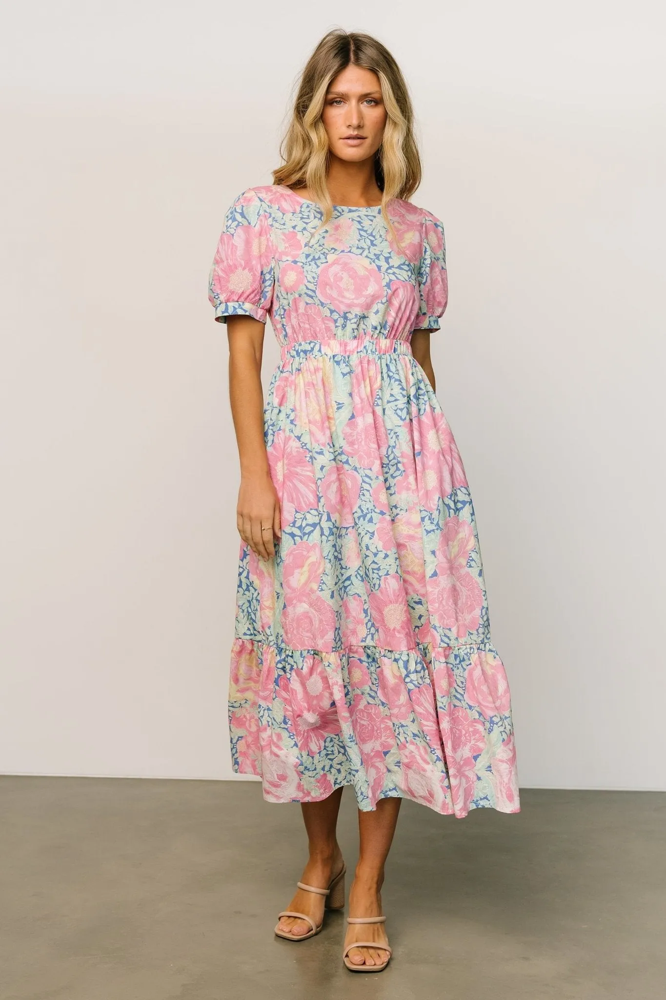 Myers Dress | Blue + Pink Floral sold by Baltic Born product image thumbnail 2