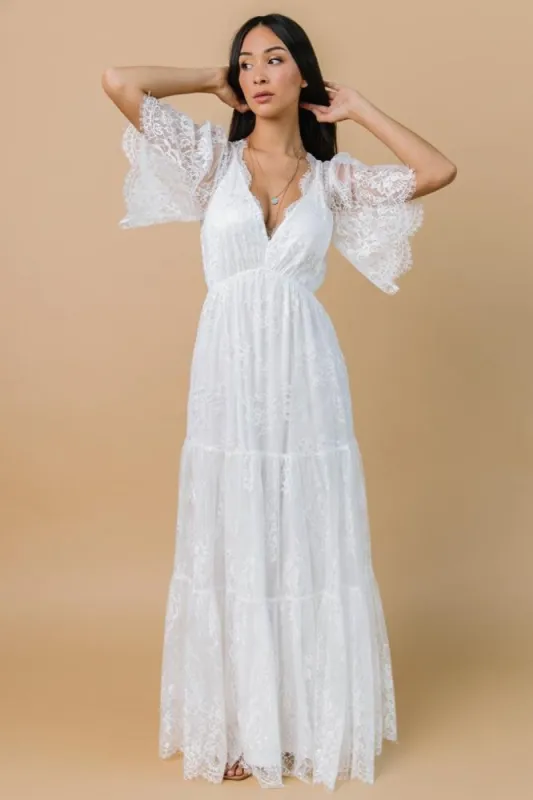 Wanderlust Lace Maxi Dress | White sold by Baltic Born