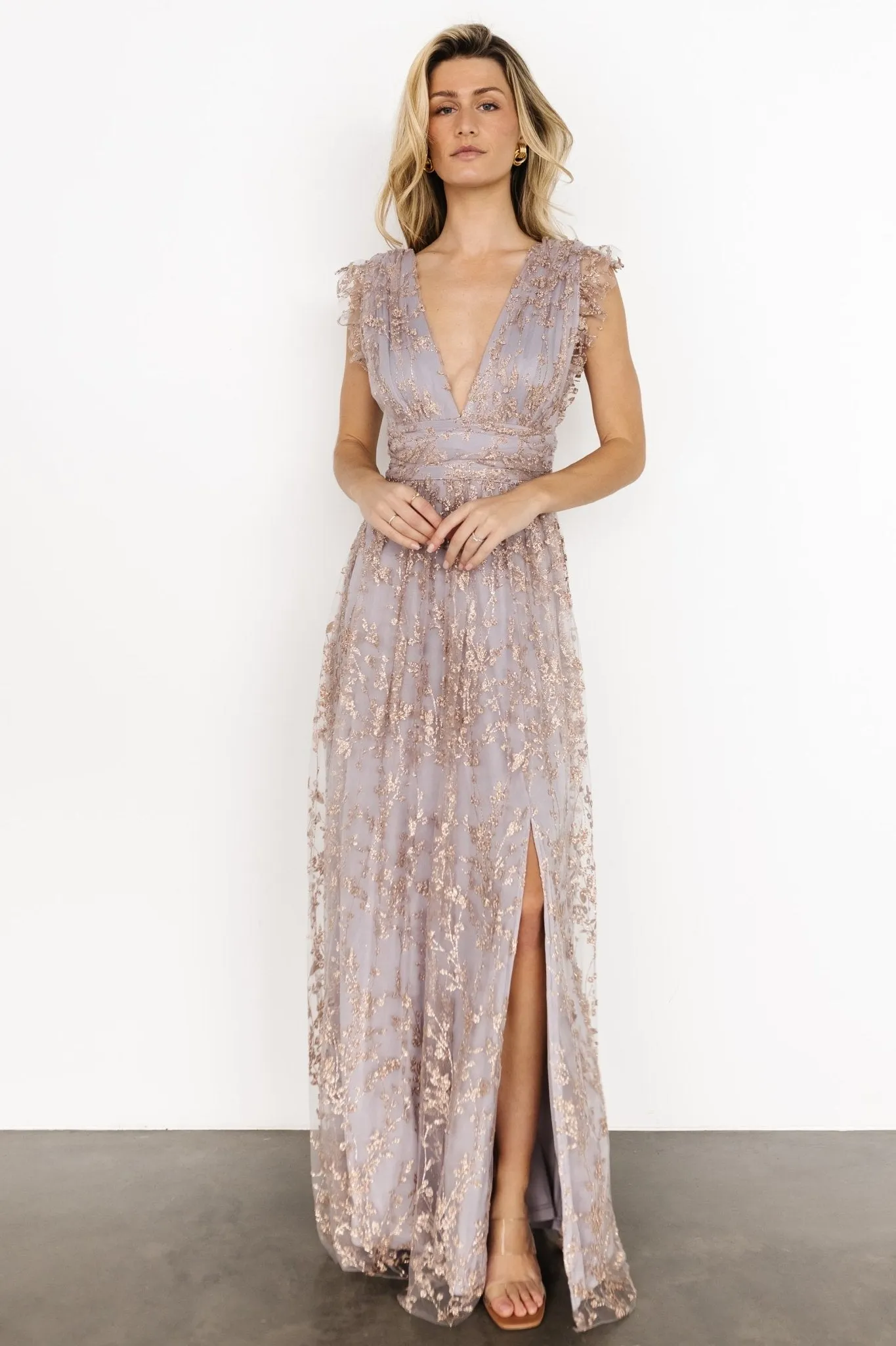 Arlene Shimmer Gown | Dusty Lilac + Rose sold by Baltic Born product image thumbnail 5