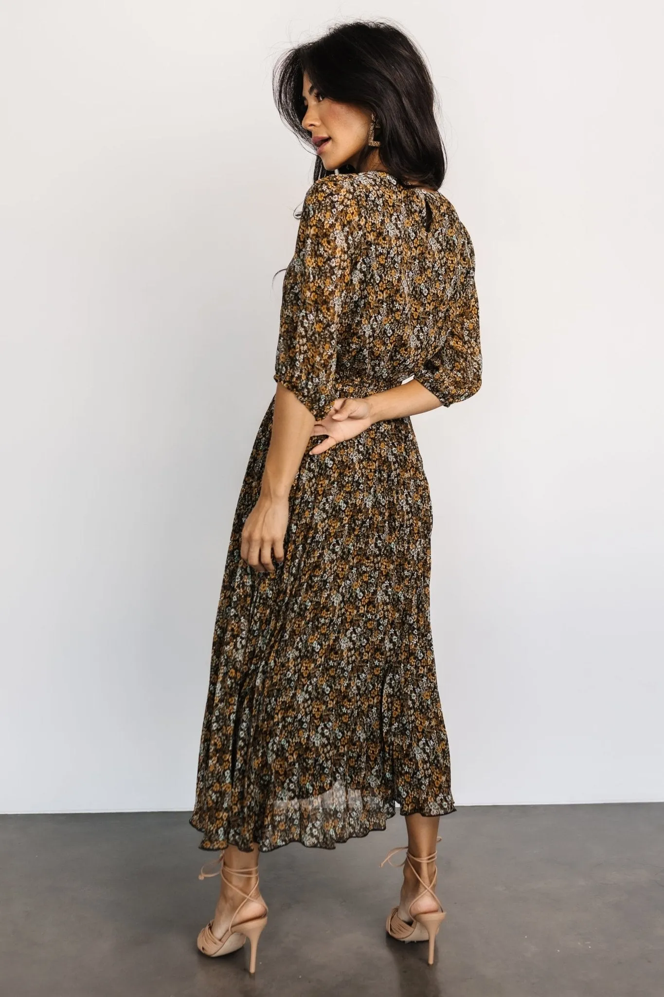 Eileen Pleated Dress | Midnight Garden Print sold by Baltic Born product image thumbnail 4