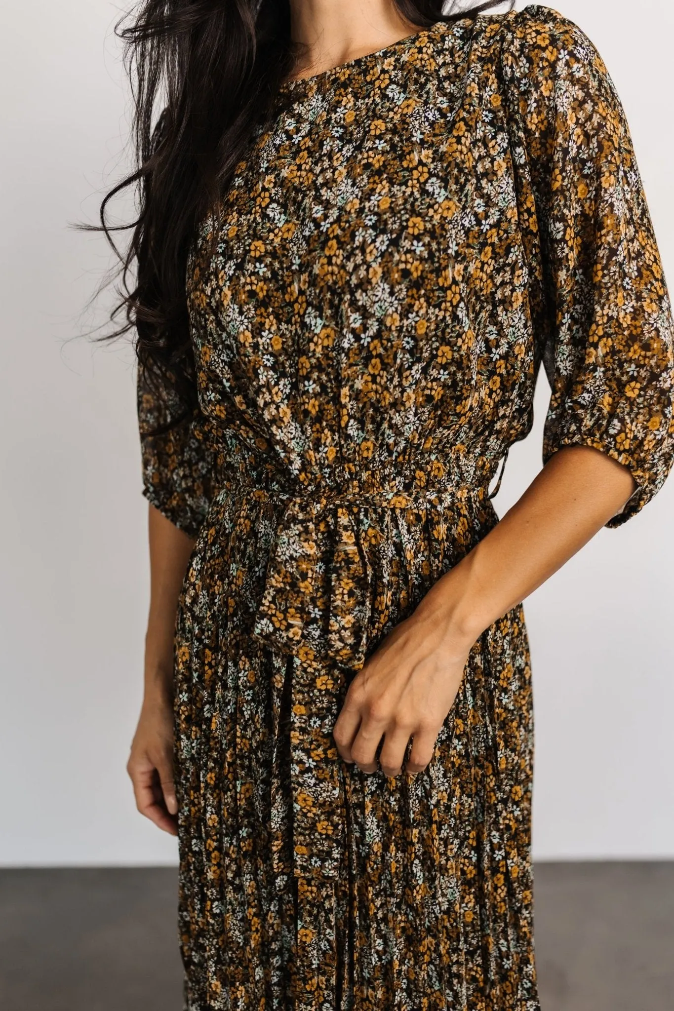 Eileen Pleated Dress | Midnight Garden Print sold by Baltic Born product image thumbnail 2