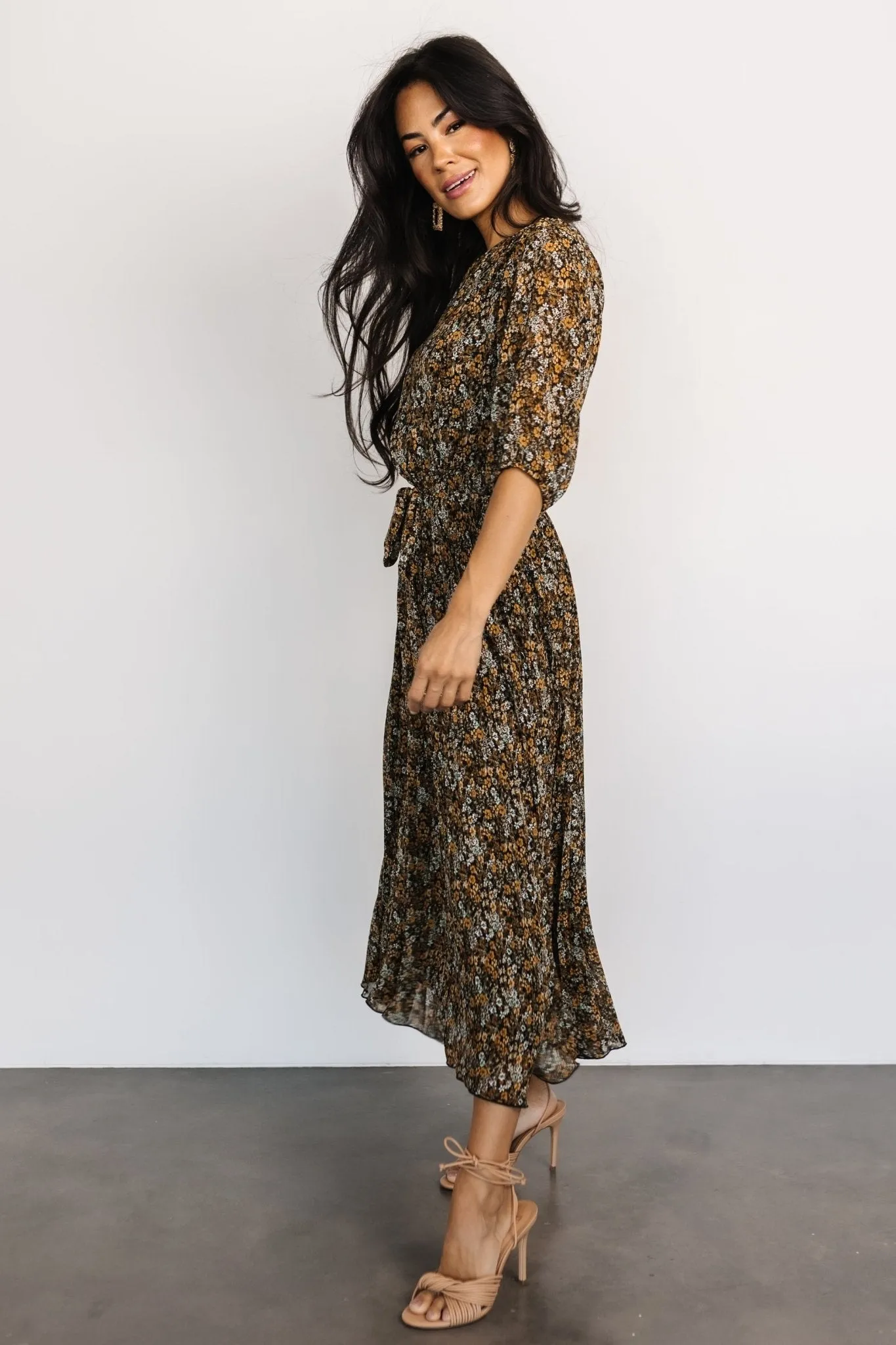 Eileen Pleated Dress | Midnight Garden Print sold by Baltic Born product image thumbnail 3