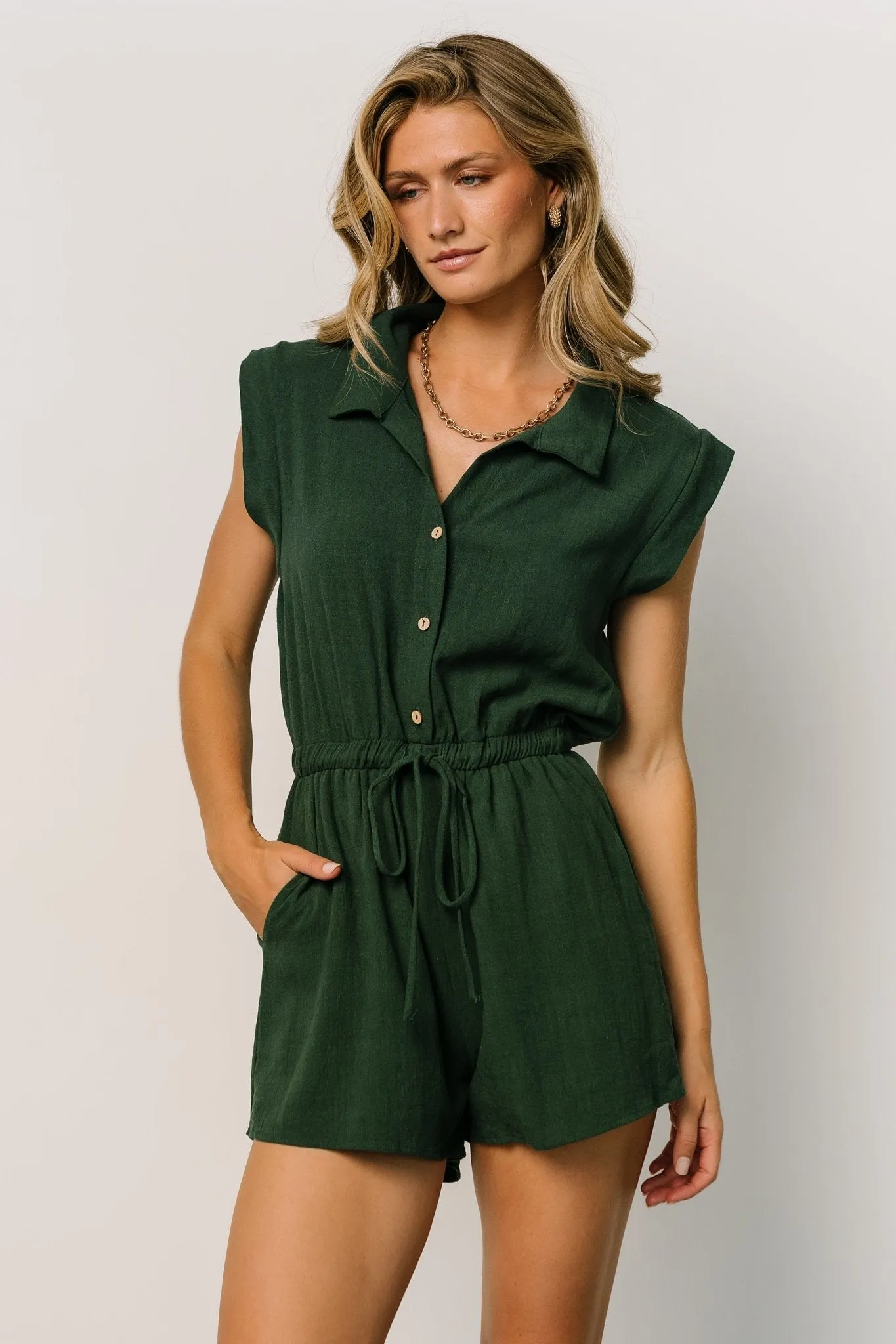 Toni Romper | Dark Green sold by Baltic Born product image thumbnail 5