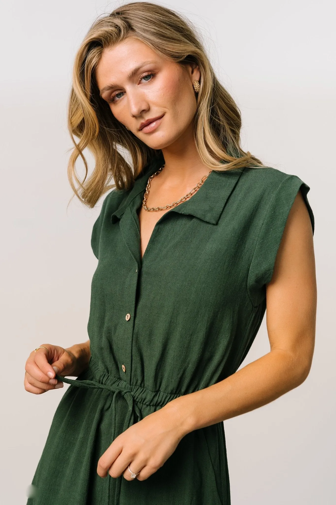 Toni Romper | Dark Green sold by Baltic Born product image thumbnail 2