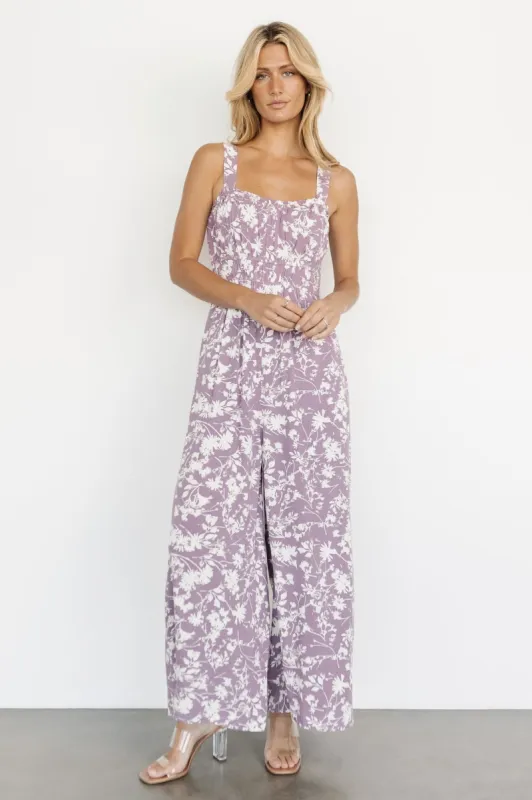 Palisades Tank Jumpsuit | Lavender Print sold by Baltic Born