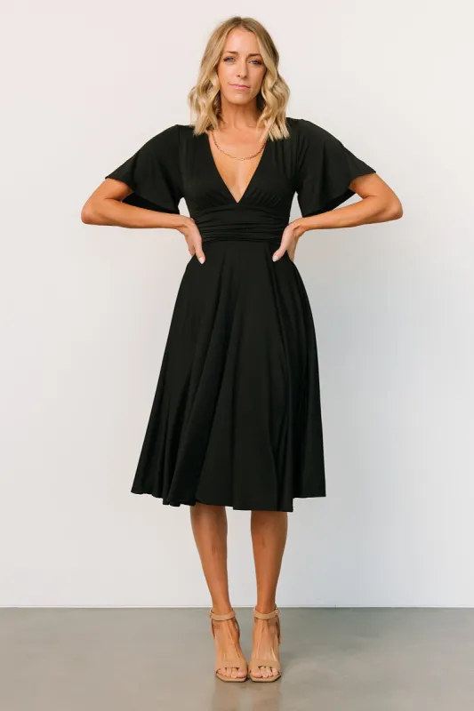 Janette Midi Dress | Black sold by Baltic Born