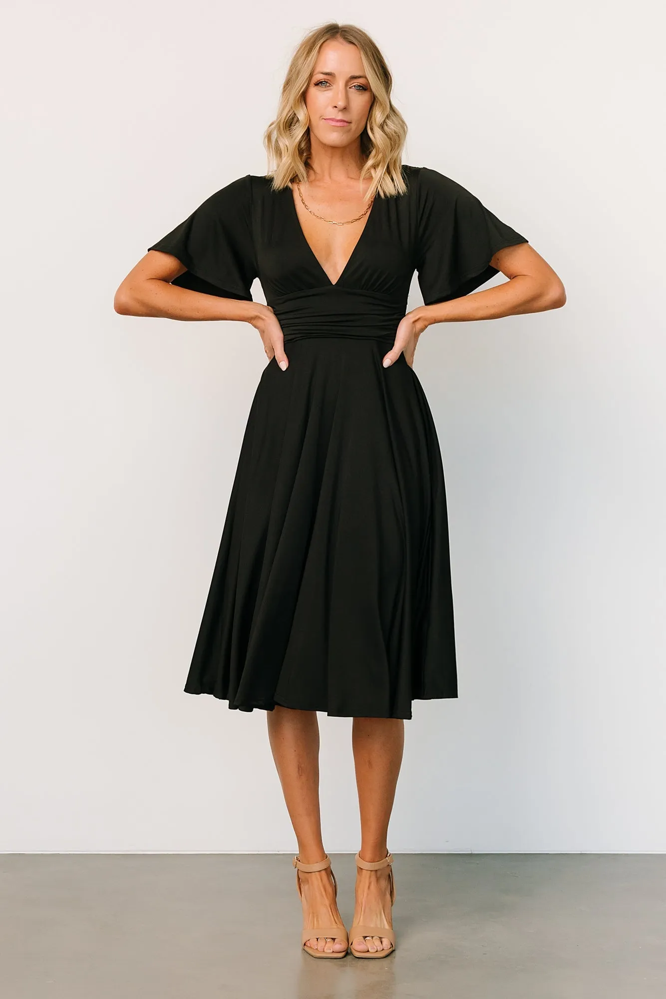 Janette Midi Dress | Black sold by Baltic Born