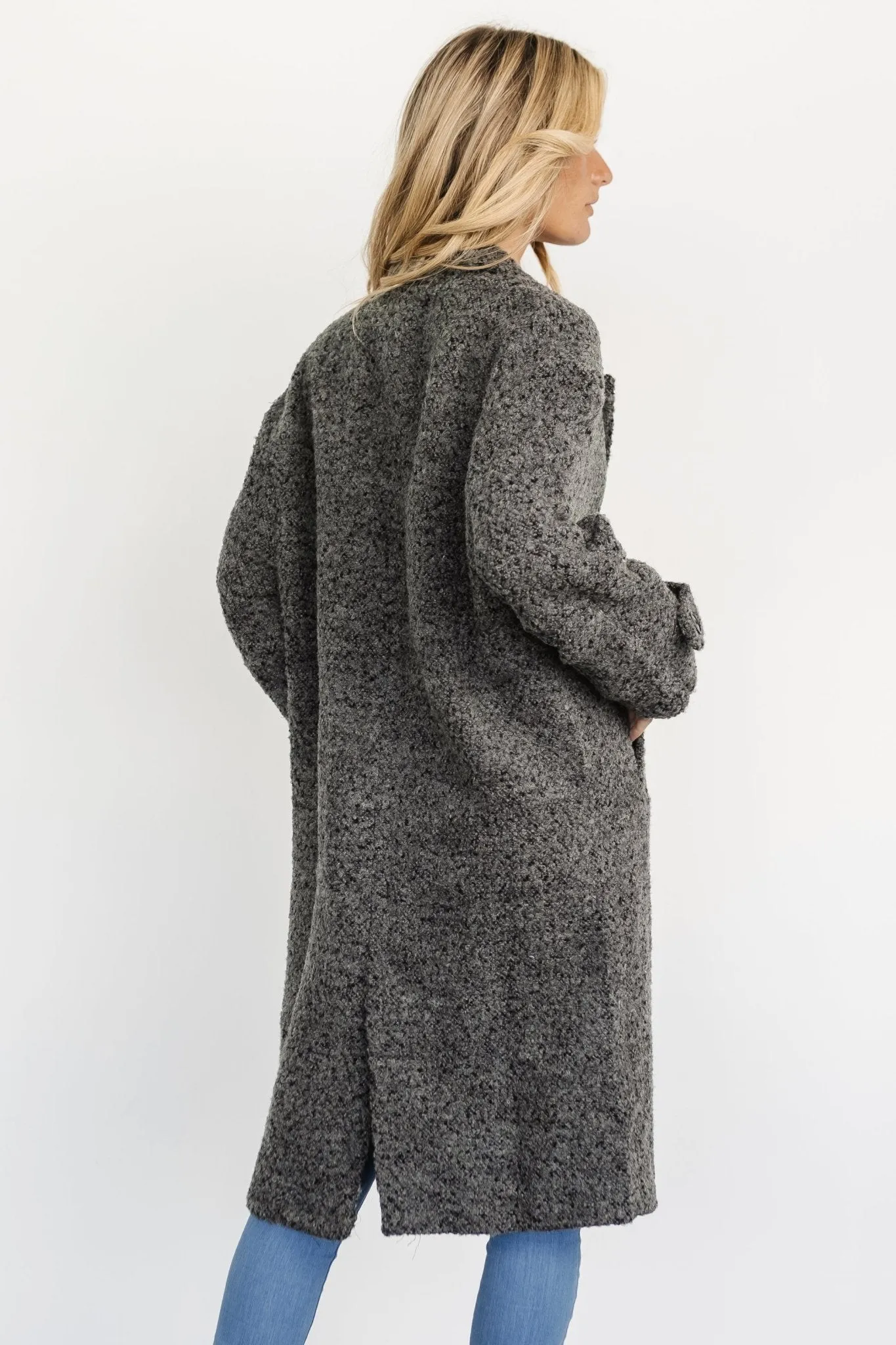 Burke Boucle Coat | Charcoal sold by Baltic Born product image thumbnail 5
