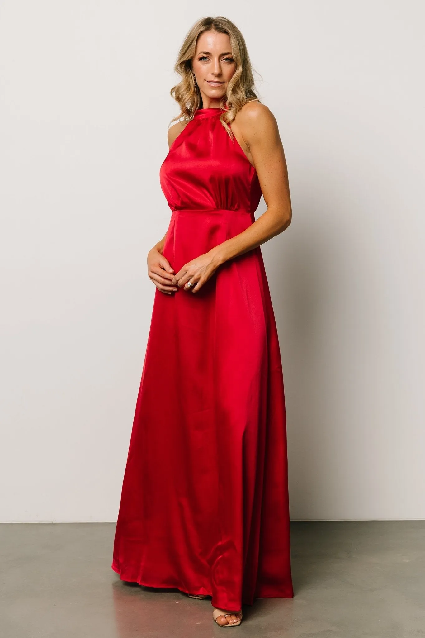 Cyra Halter Maxi Dress | Crimson sold by Baltic Born
