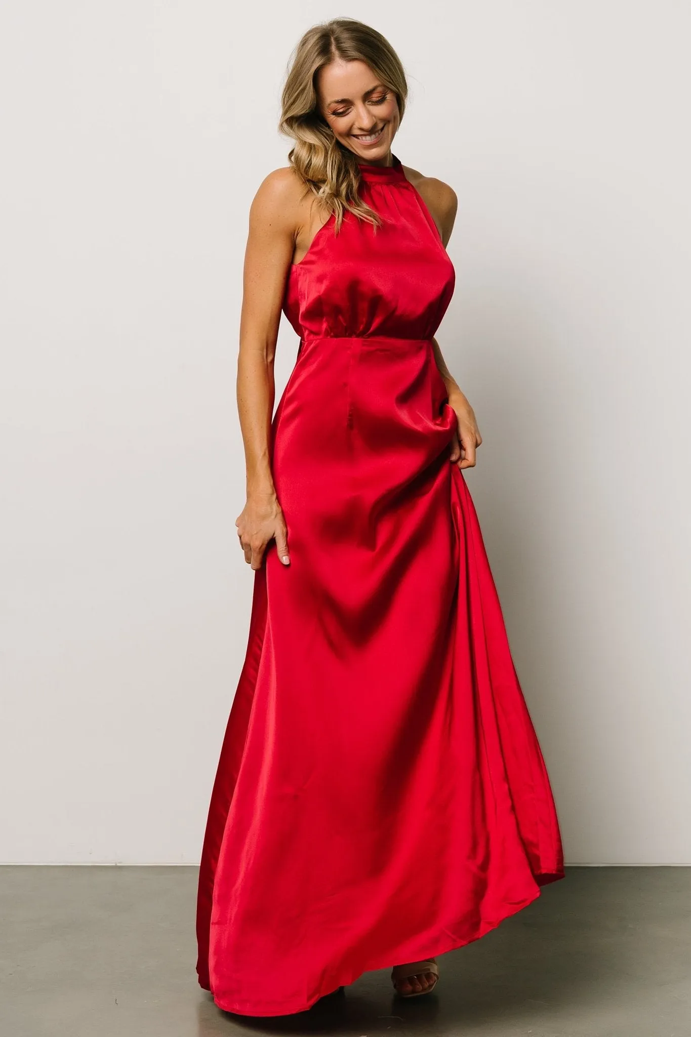 Cyra Halter Maxi Dress | Crimson sold by Baltic Born product image thumbnail 3