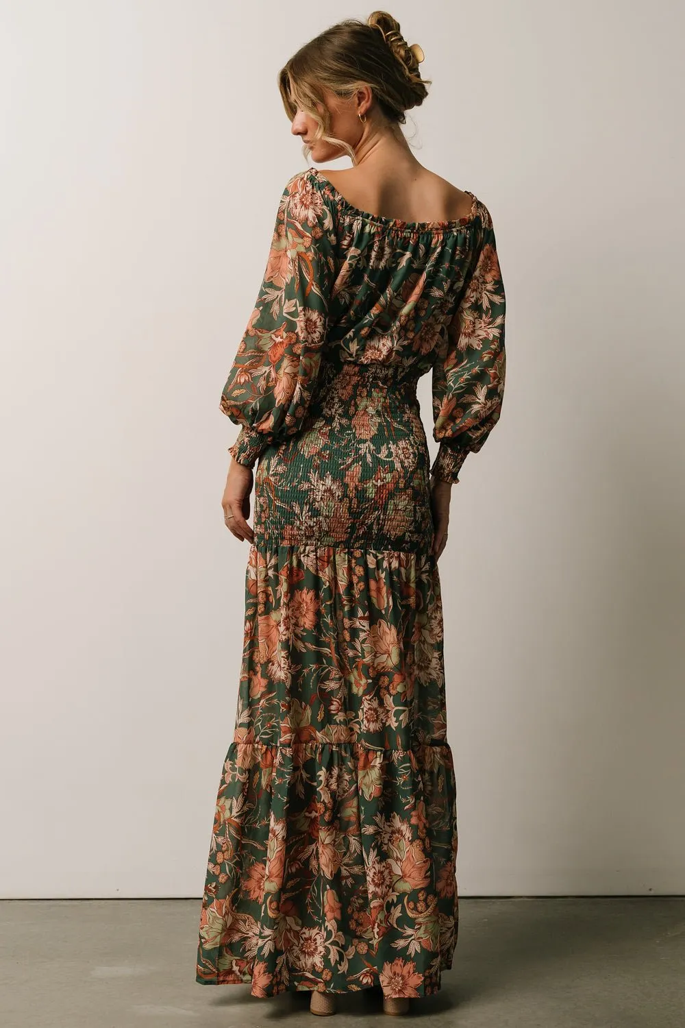 Lizzie Smocked Maxi Dress | Green Multi sold by Baltic Born product image thumbnail 2