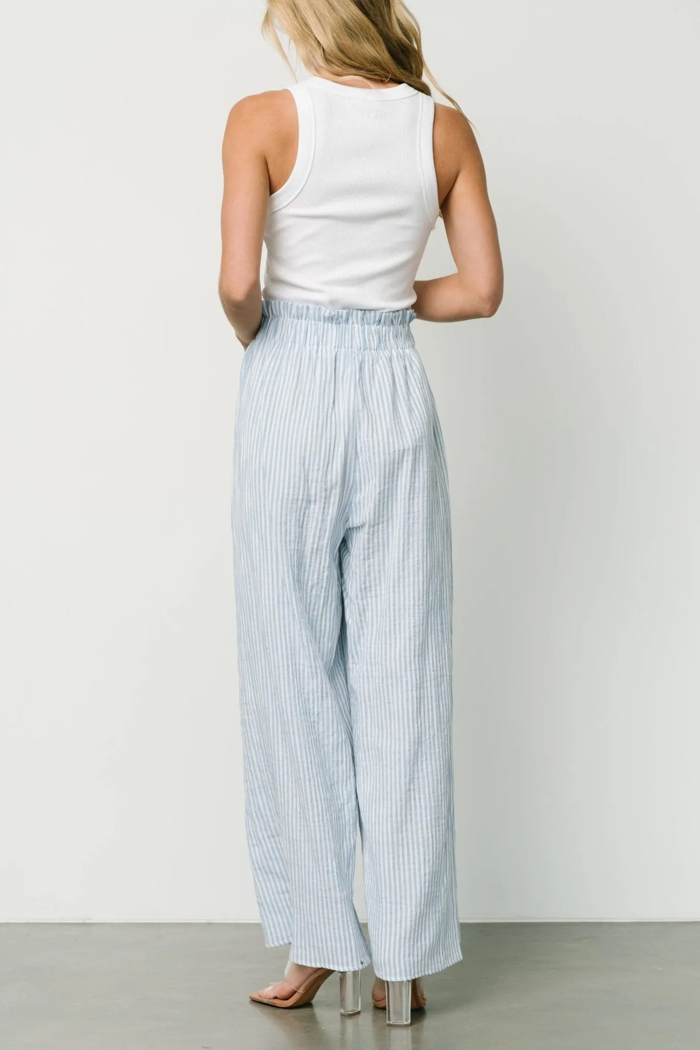 Delphi Wide Leg Pants | Blue Stripe sold by Baltic Born product image thumbnail 4