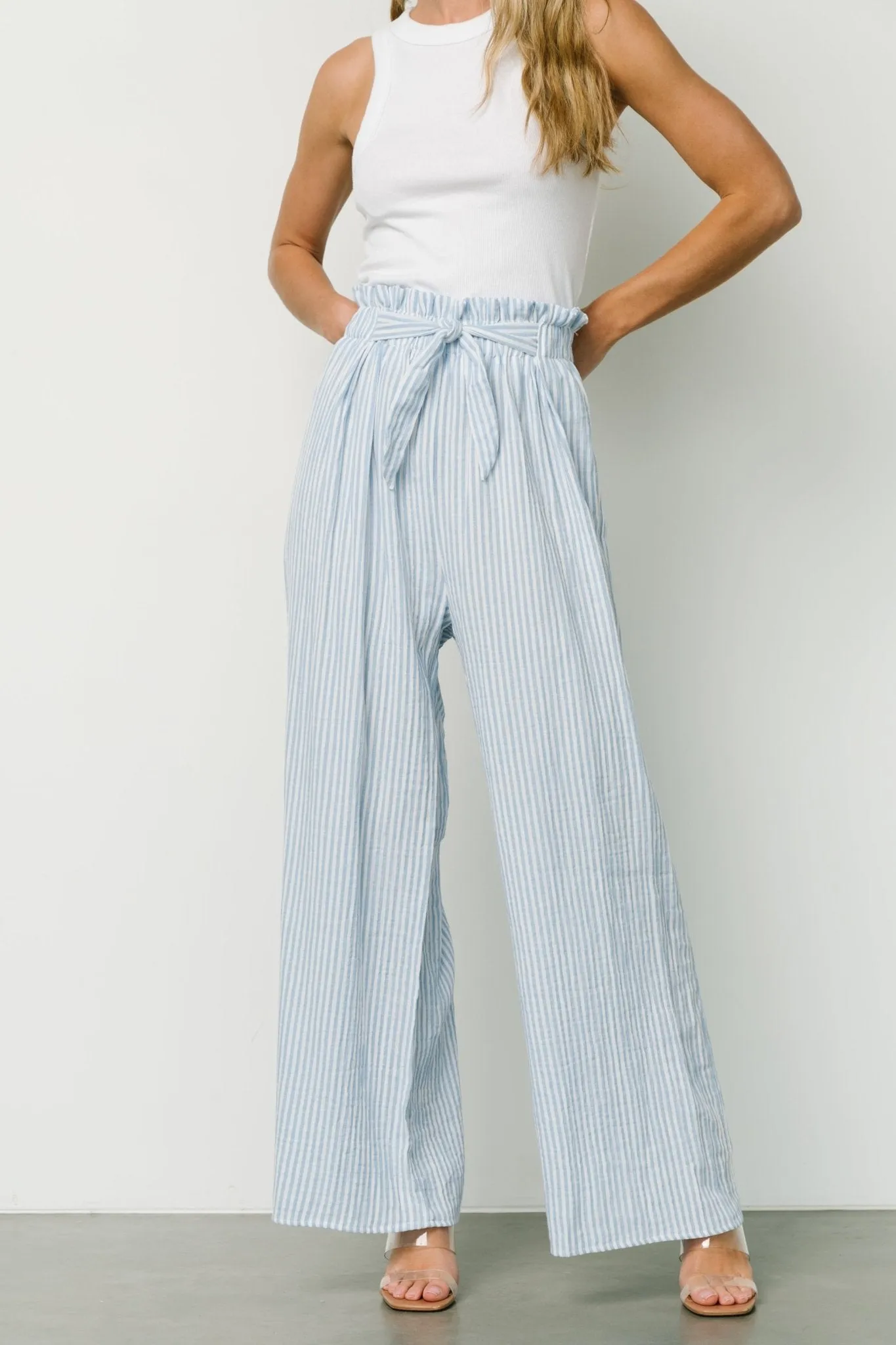 Delphi Wide Leg Pants | Blue Stripe sold by Baltic Born product image thumbnail 2