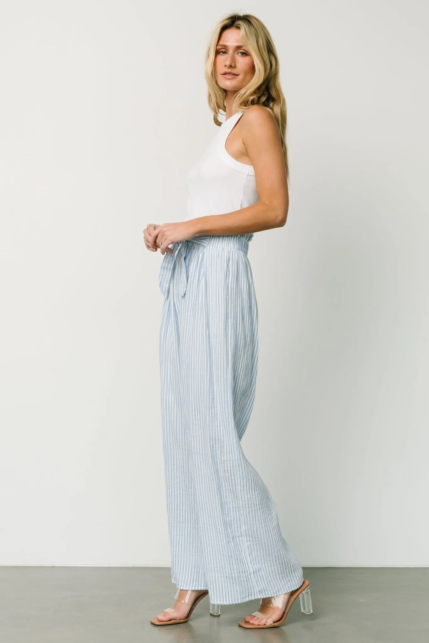 Delphi Wide Leg Pants | Blue Stripe sold by Baltic Born product image thumbnail 3