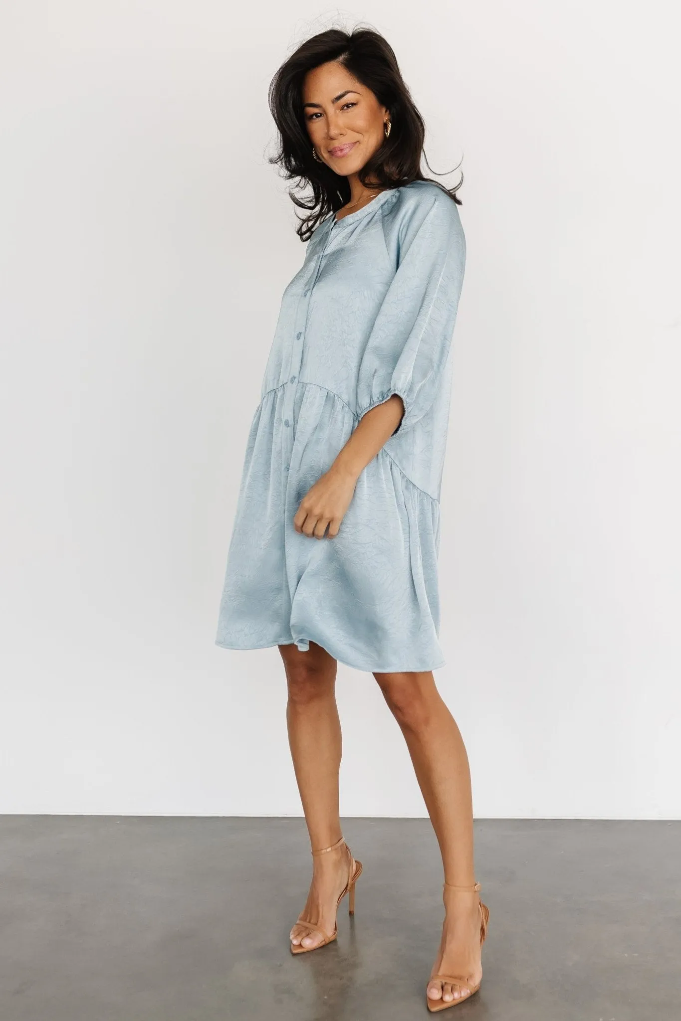 Janice Button Dress | Blue sold by Baltic Born product image thumbnail 4