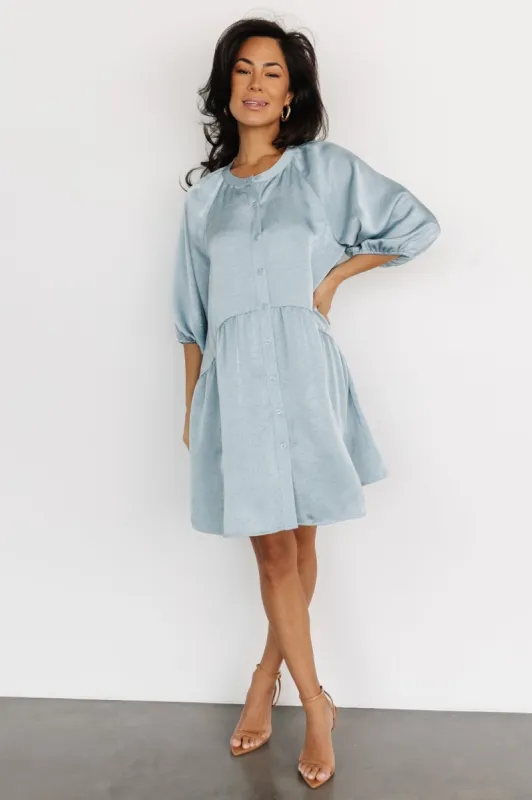 Janice Button Dress | Blue sold by Baltic Born