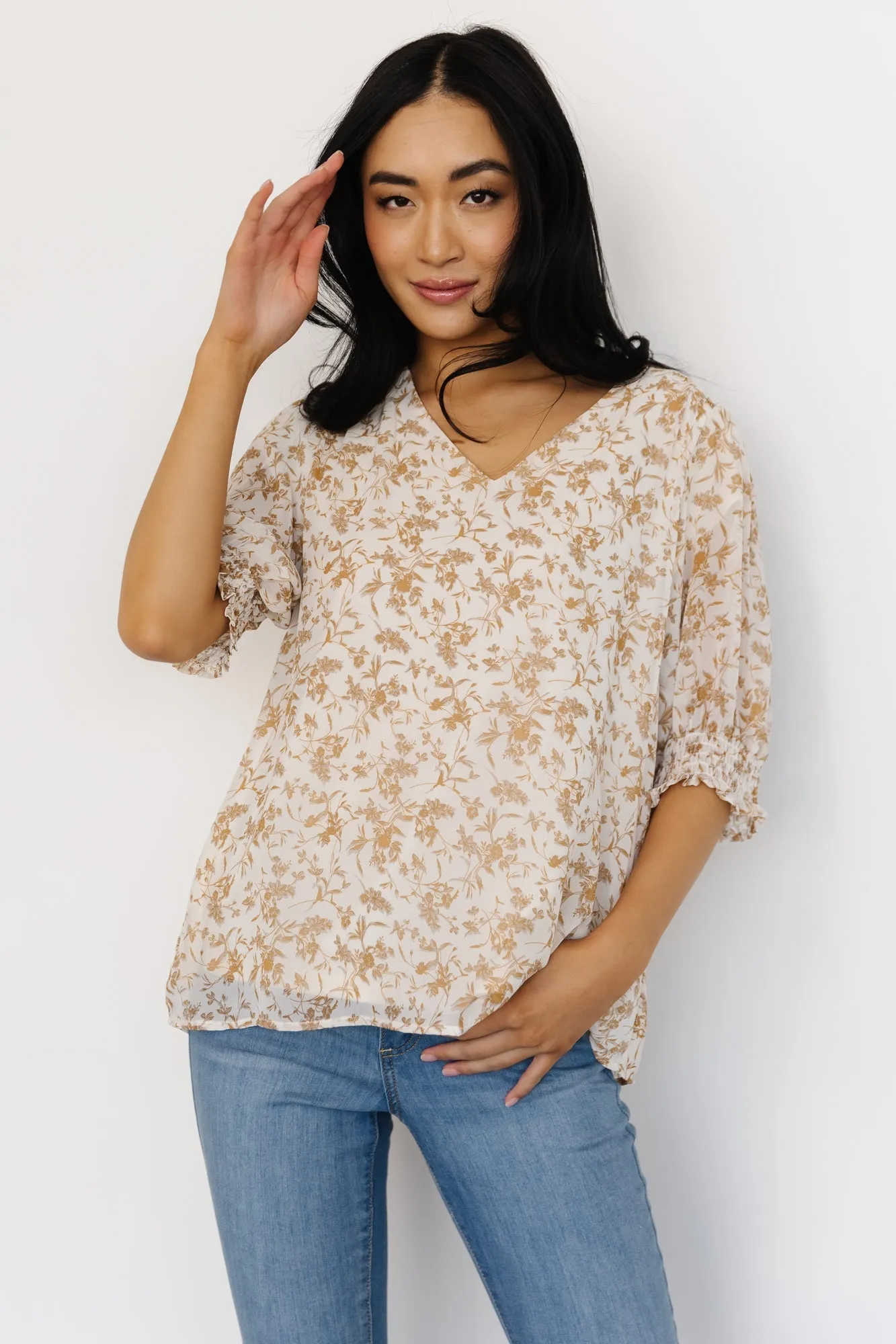Cordova Top | Cream Multi Floral sold by Baltic Born product image thumbnail 5