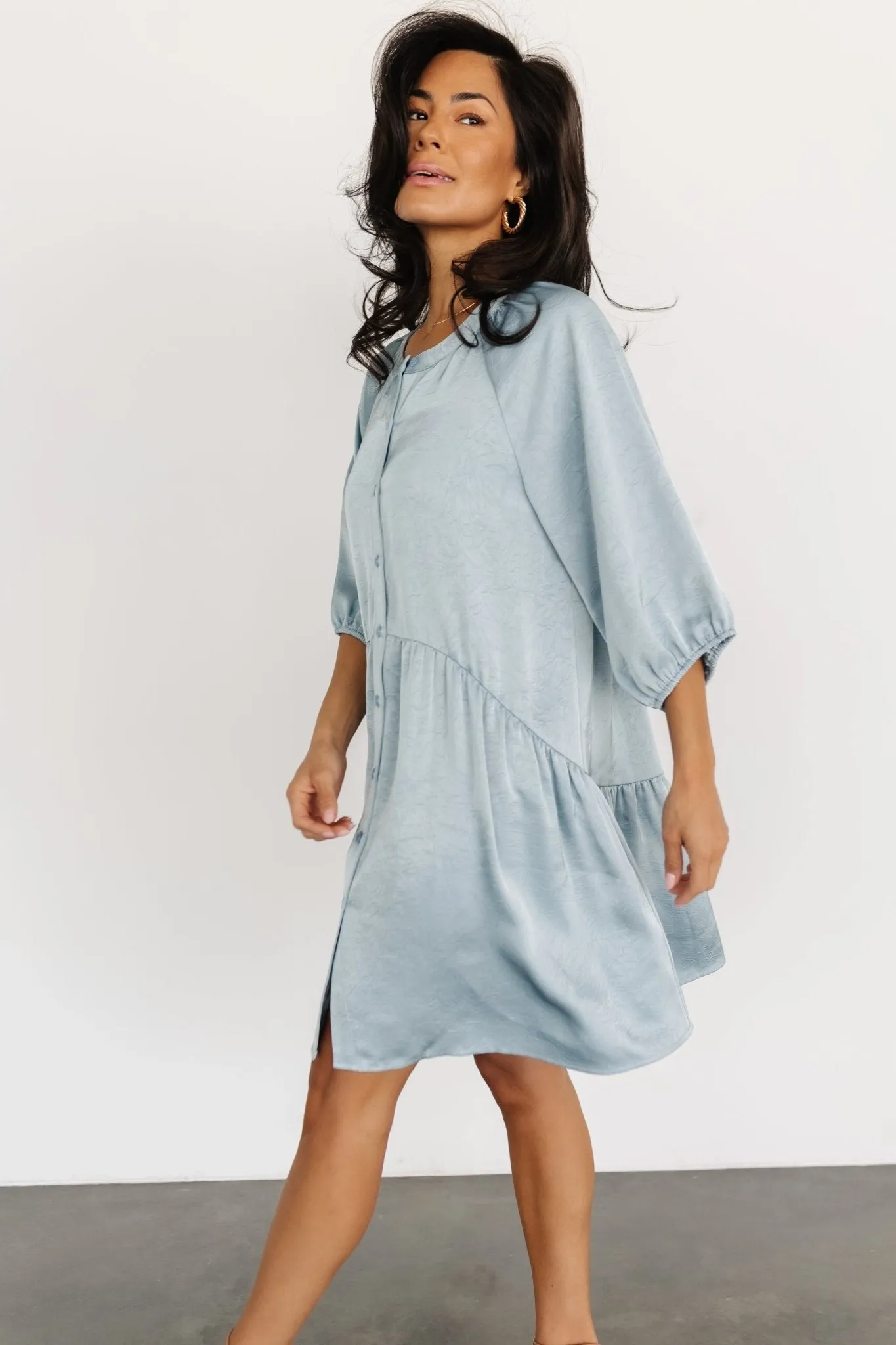 Janice Button Dress | Blue sold by Baltic Born product image thumbnail 5