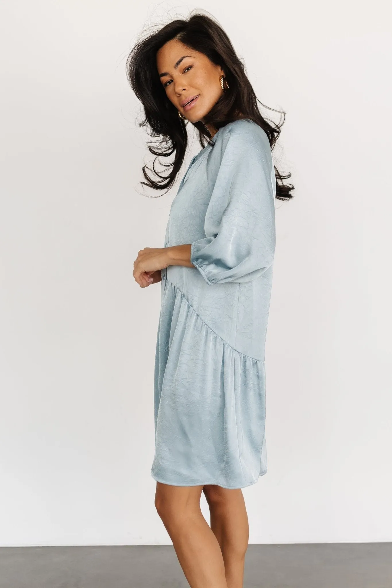 Janice Button Dress | Blue sold by Baltic Born product image thumbnail 3