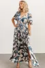 Sicily Satin Maxi Dress | Blue Floral sold by Baltic Born