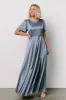 Agnes Satin Maxi Dress | Whisper Blue sold by Baltic Born
