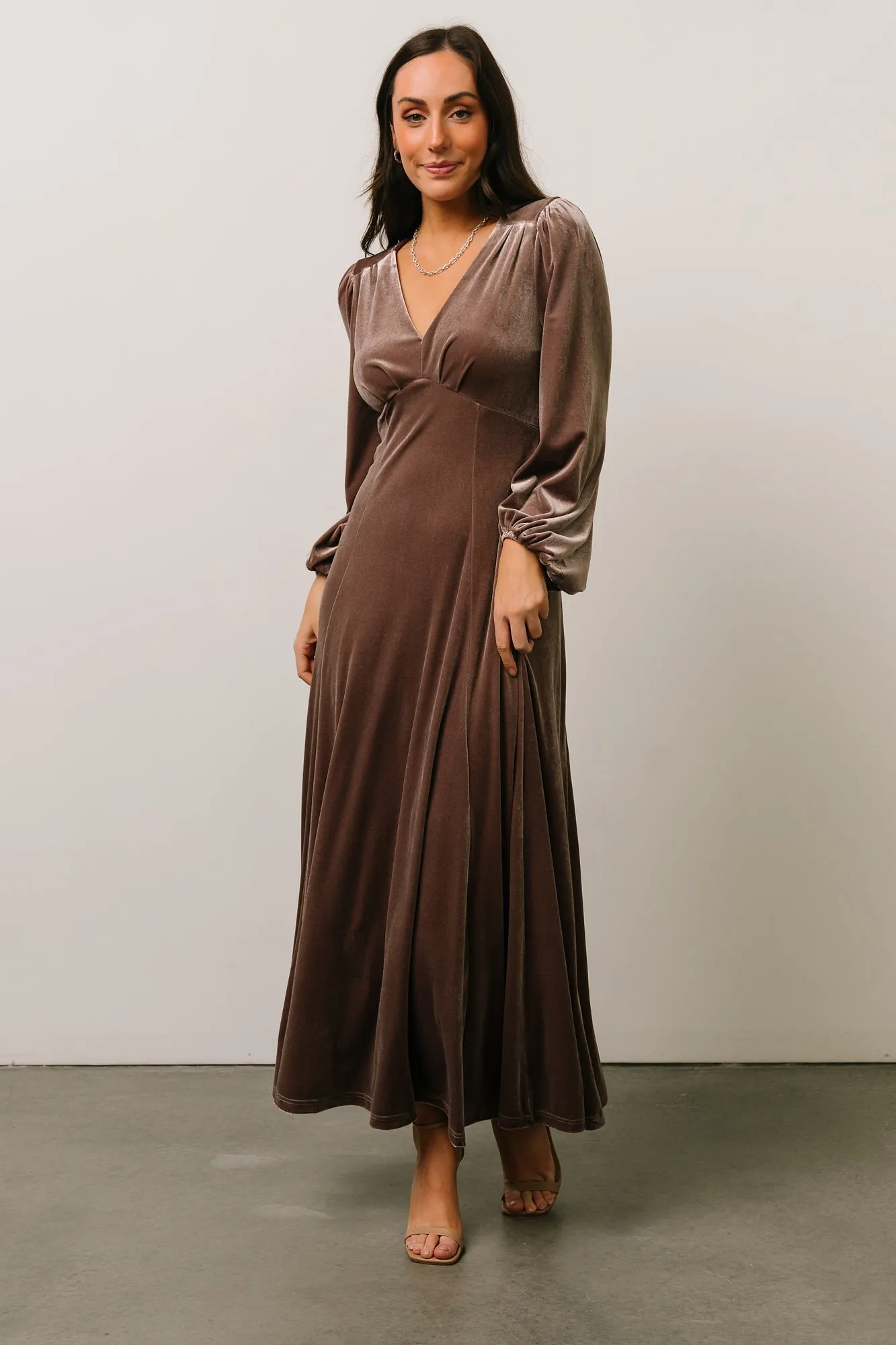 Adelita Velvet Maxi Dress | Mink sold by Baltic Born product image thumbnail 5