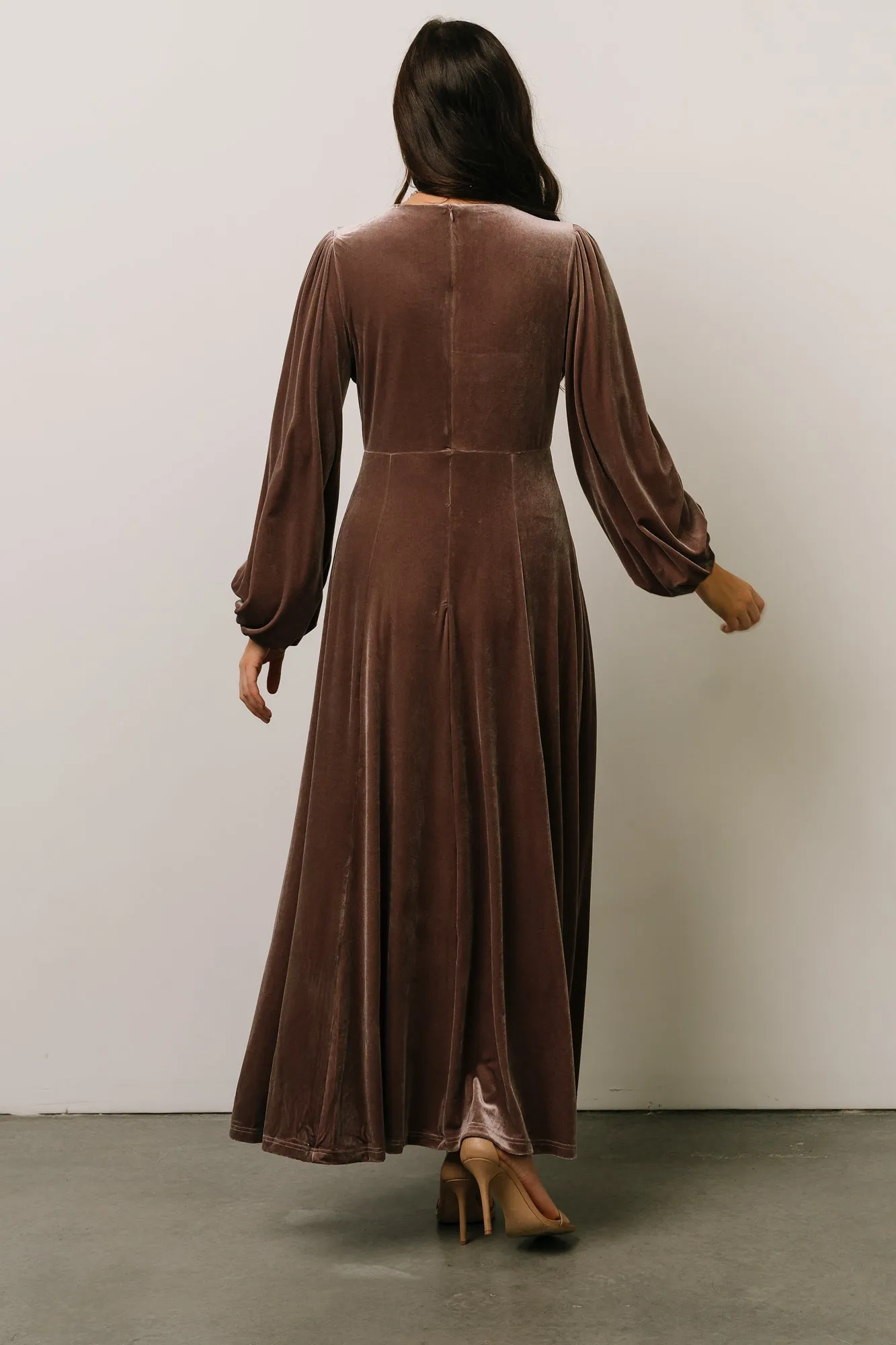 Adelita Velvet Maxi Dress | Mink sold by Baltic Born product image thumbnail 4