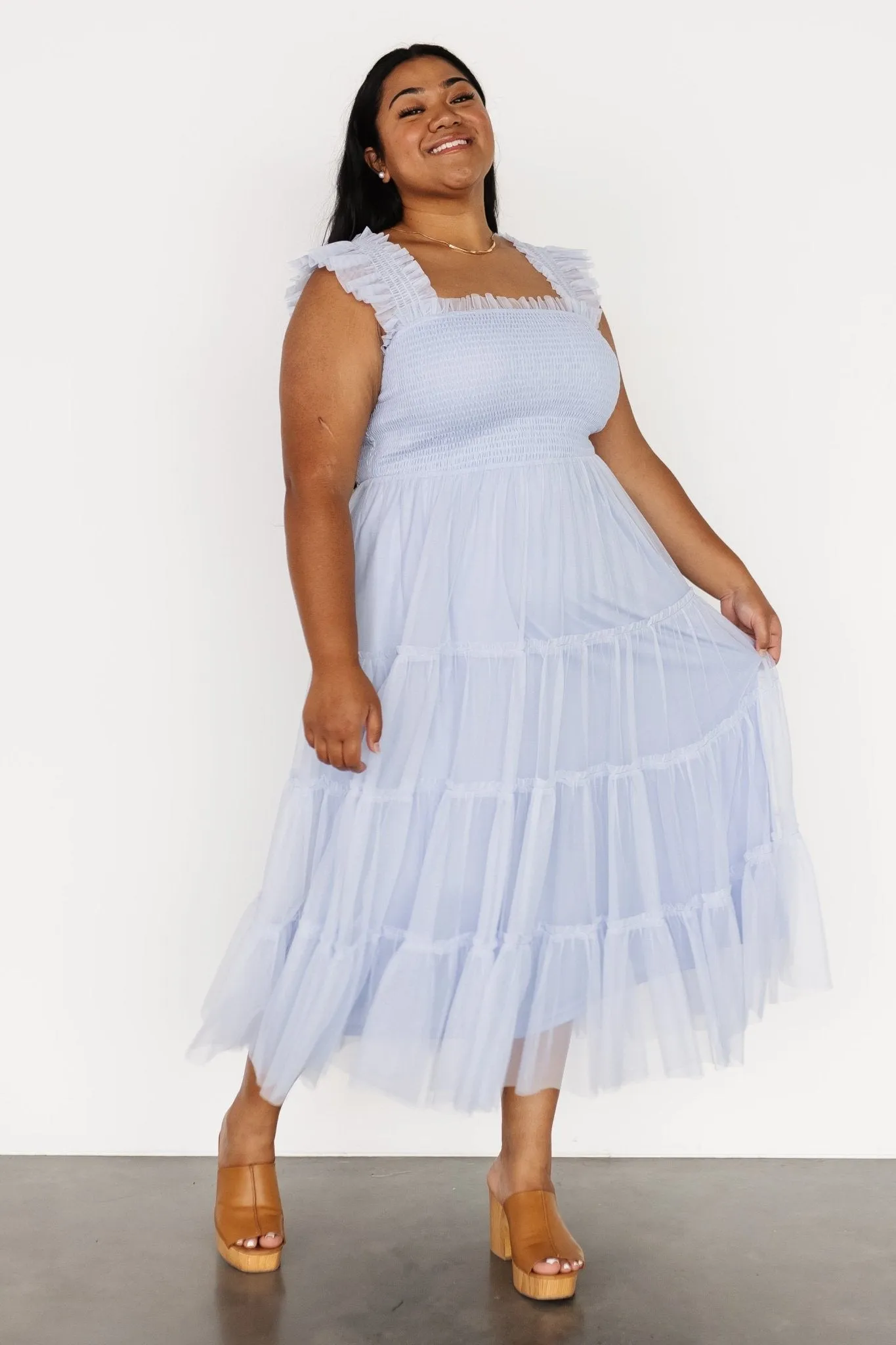 Emma Smocked Tulle Dress | Light Blue sold by Baltic Born product image thumbnail 3