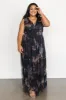 Kamila Tulle Maxi Dress | Dark Blue Floral sold by Baltic Born