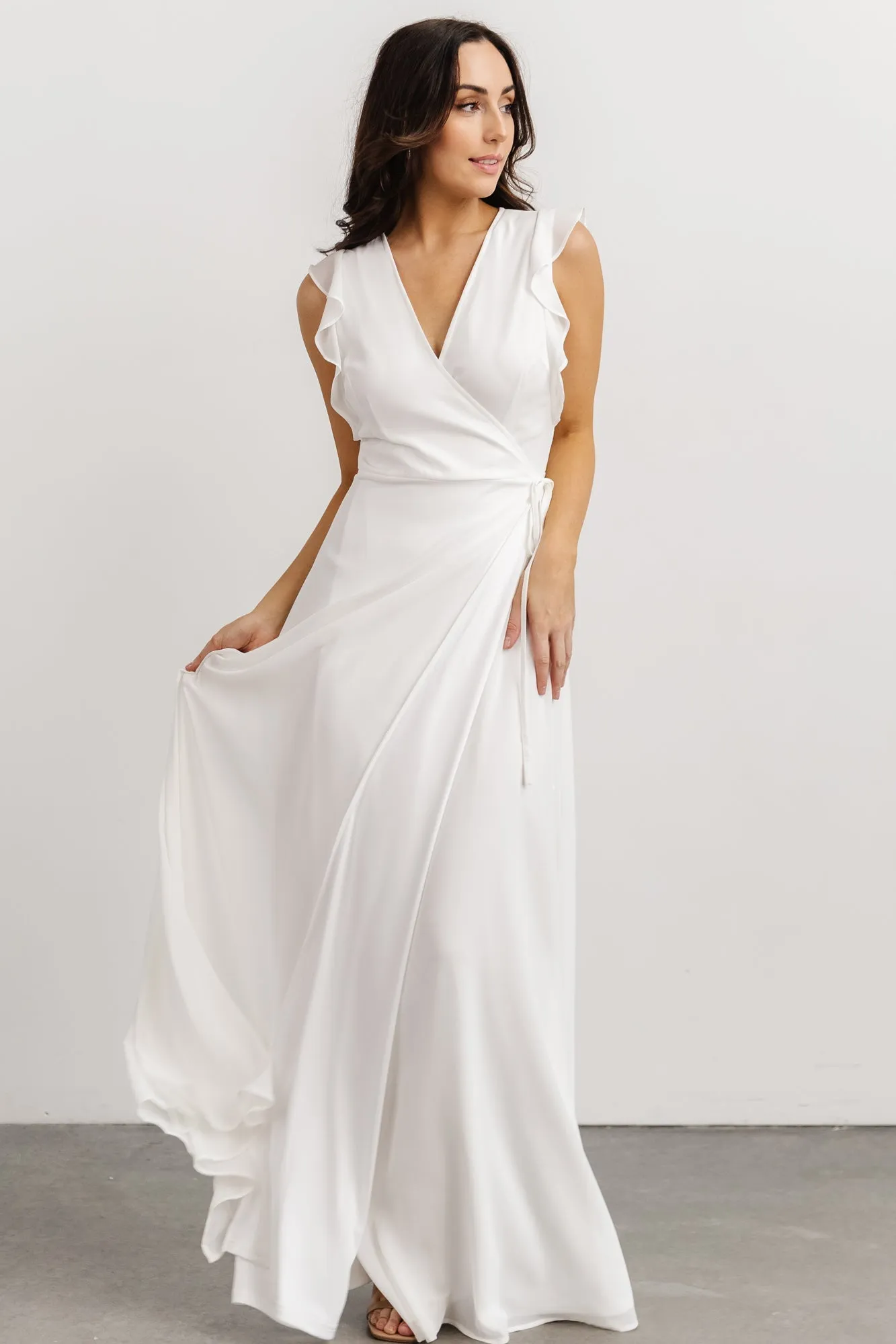 Saya Wrap Maxi Dress | Off-White sold by Baltic Born