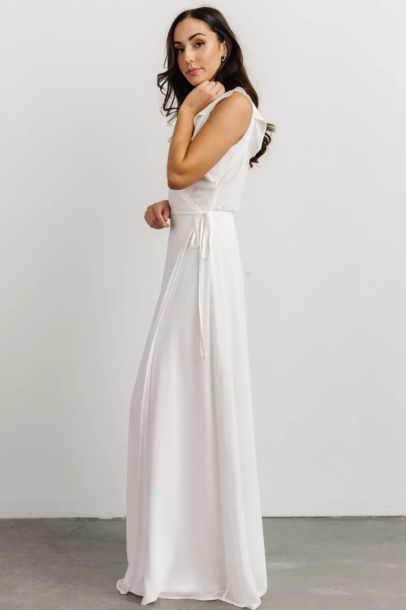 Saya Wrap Maxi Dress | Off-White sold by Baltic Born product image thumbnail 5