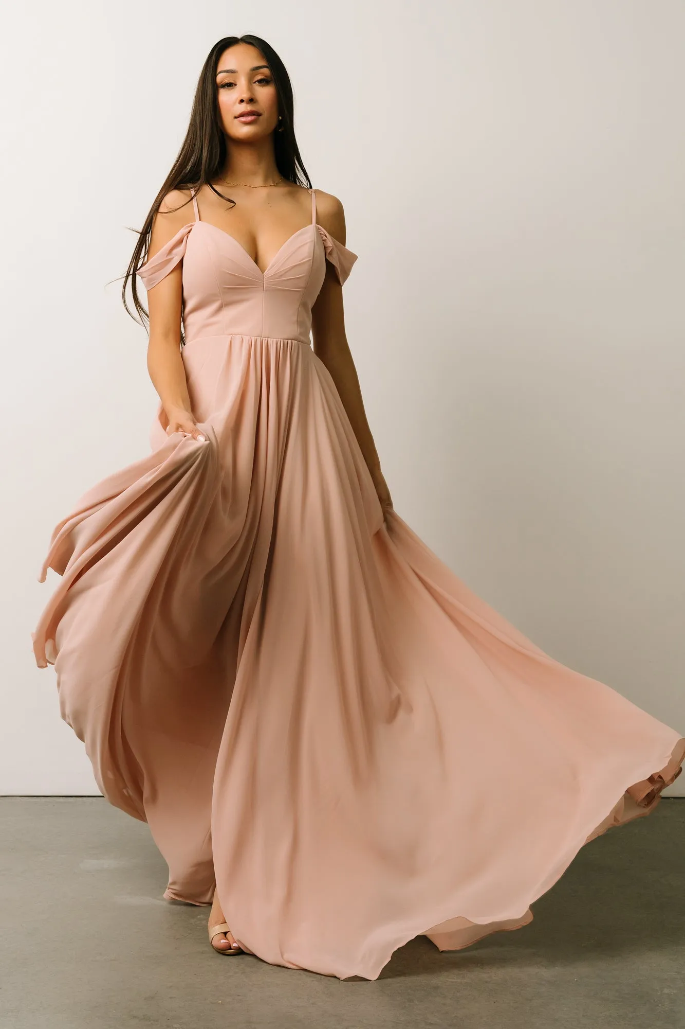 Bianca Lace Maxi Dress | Nude Blush sold by Baltic Born product image thumbnail 5