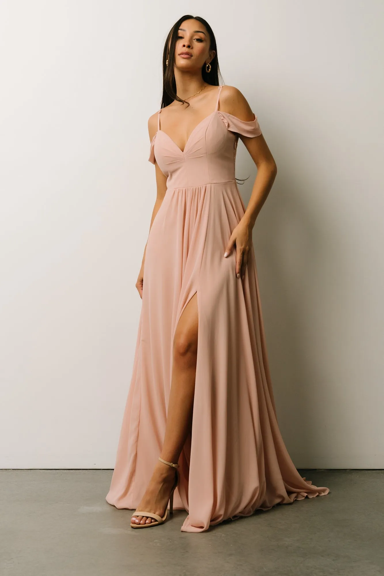 Bianca Lace Maxi Dress | Nude Blush sold by Baltic Born product image thumbnail 4