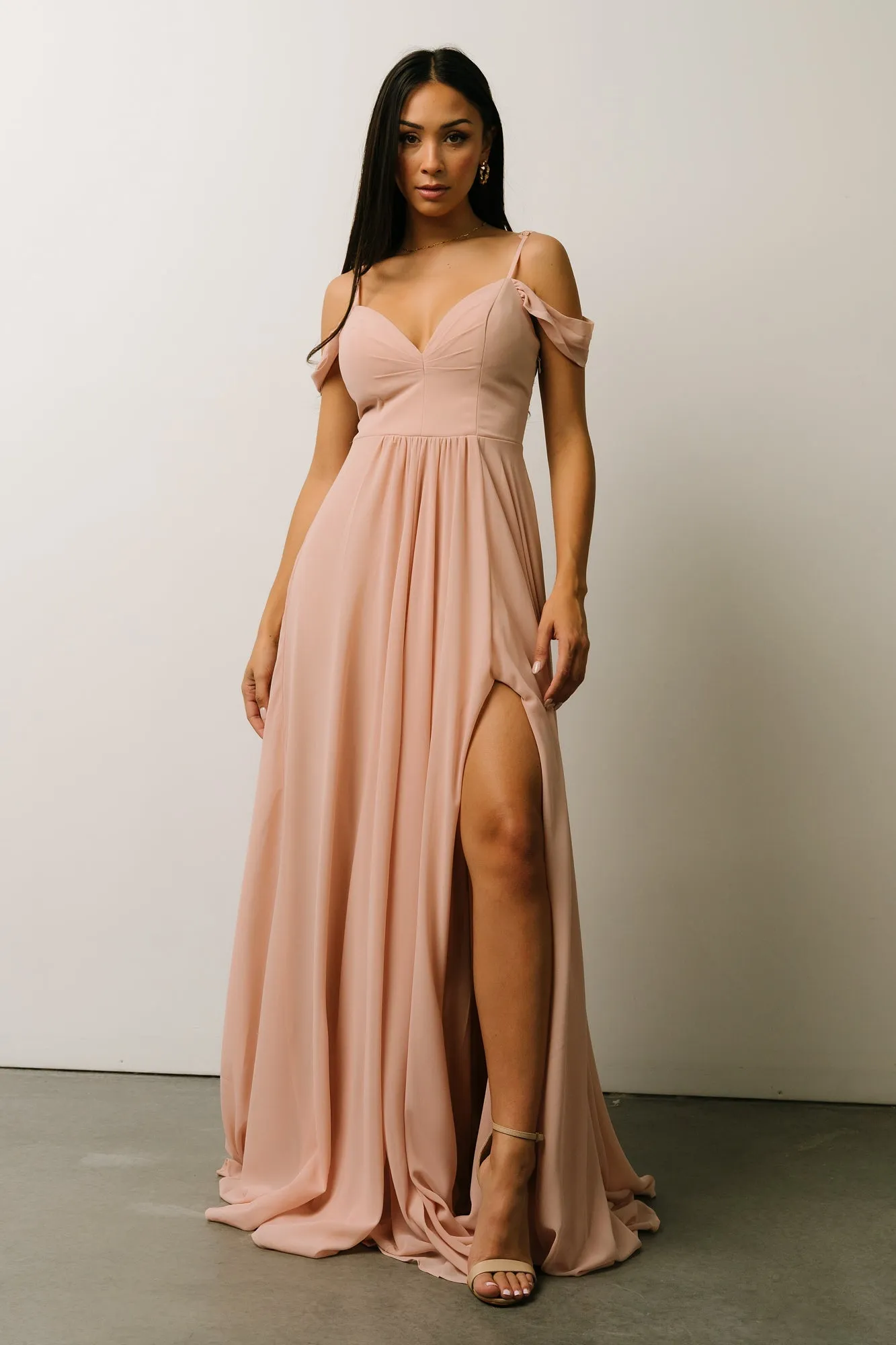 Bianca Lace Maxi Dress | Nude Blush sold by Baltic Born product image thumbnail 2