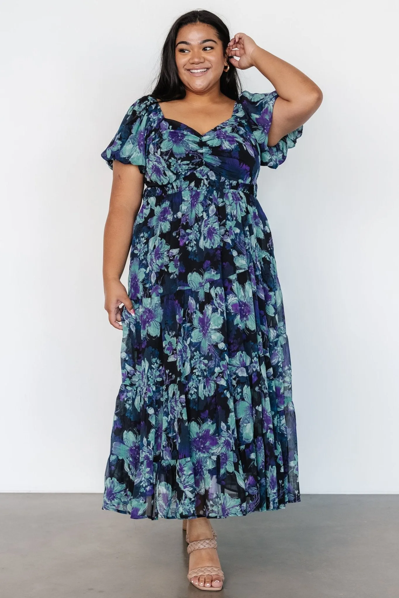 Suzy Maxi Dress | Dark Blue Multi sold by Baltic Born product image thumbnail 4