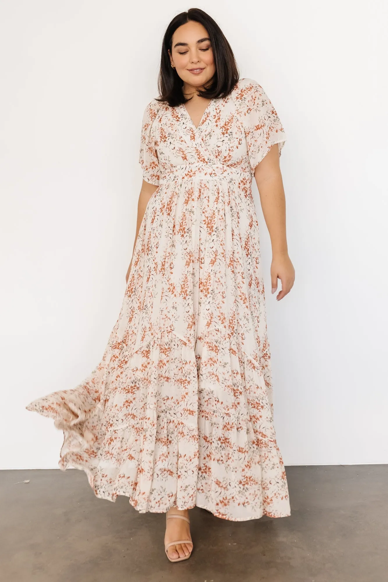 Katherine Maxi Dress | Cream + Rust Floral sold by Baltic Born product image thumbnail 2
