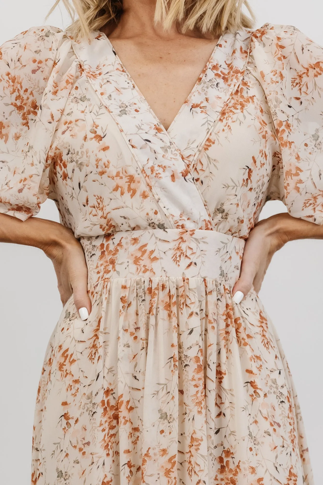 Katherine Maxi Dress | Cream + Rust Floral sold by Baltic Born product image thumbnail 3