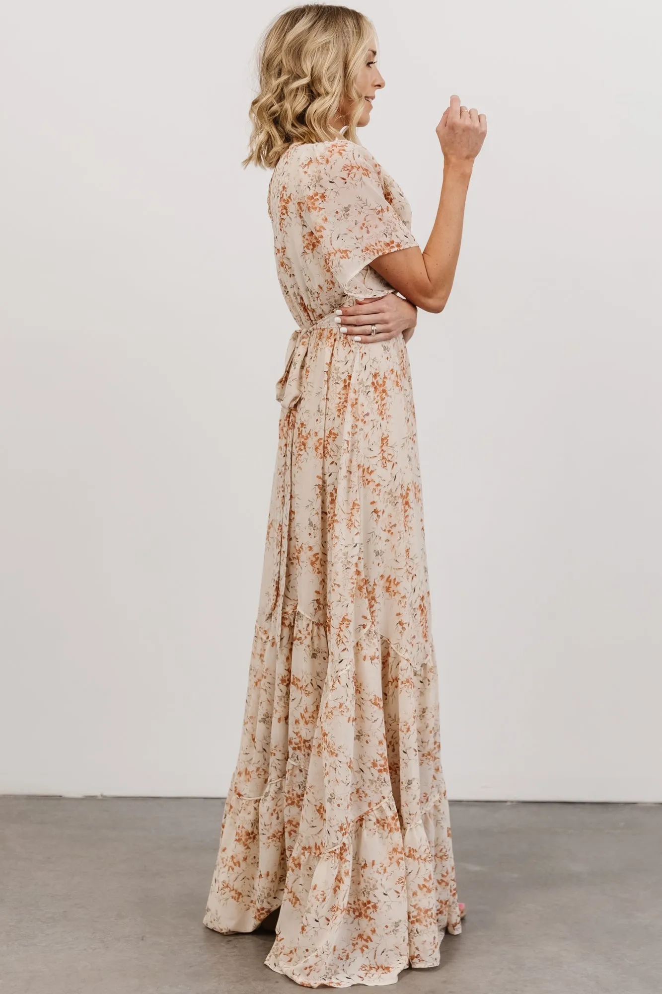 Katherine Maxi Dress | Cream + Rust Floral sold by Baltic Born product image thumbnail 4
