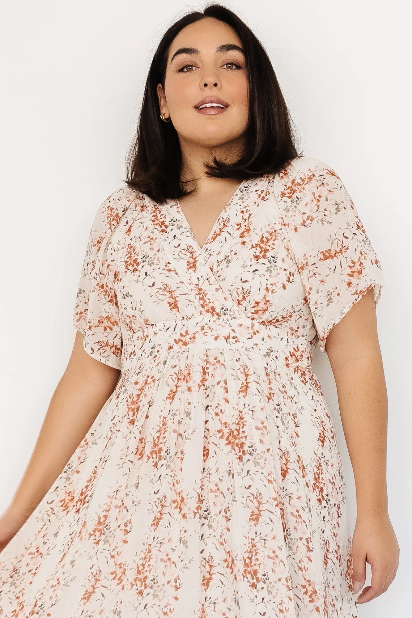 Katherine Maxi Dress | Cream + Rust Floral sold by Baltic Born product image thumbnail 5