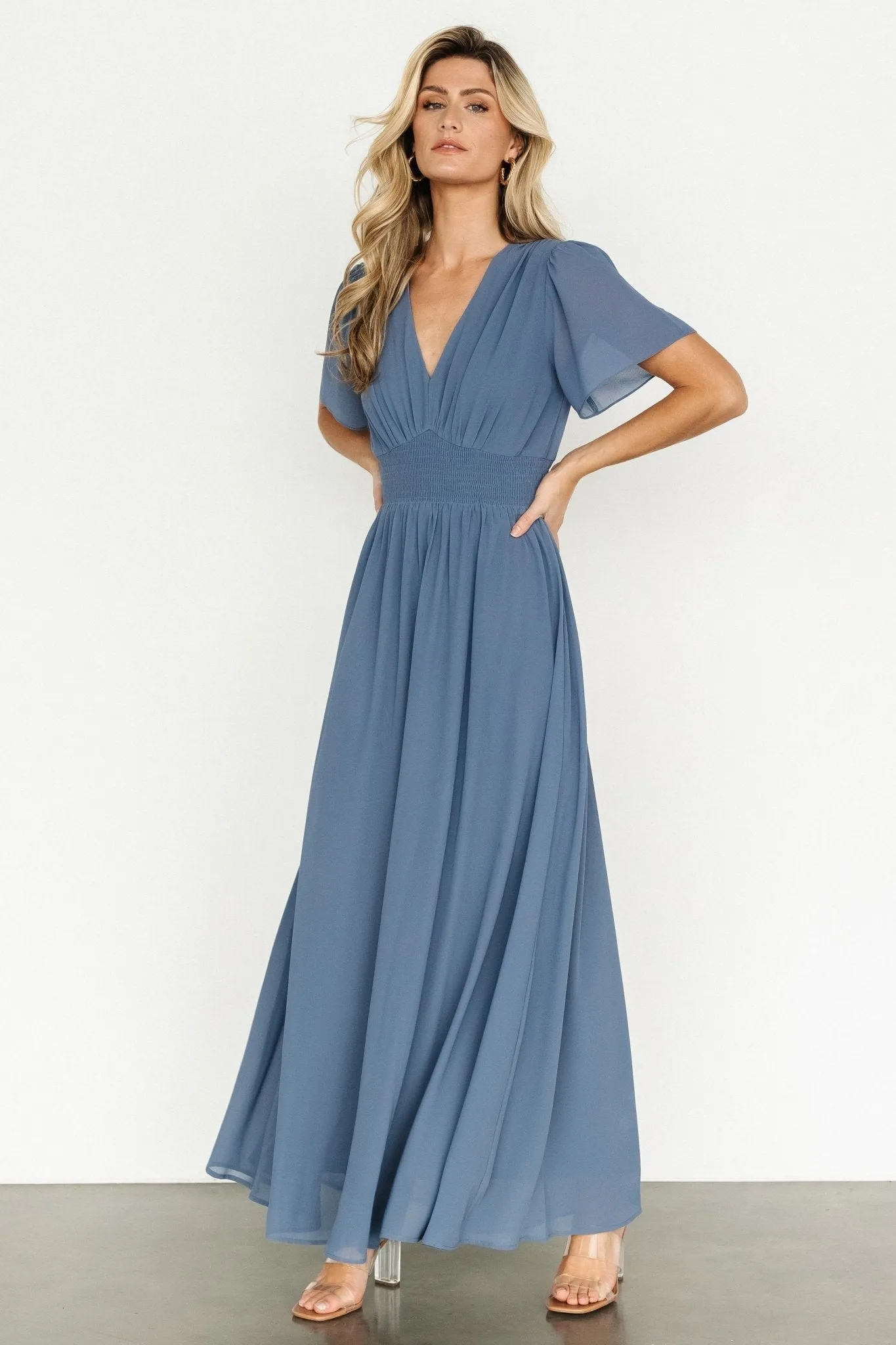 Birdie Maxi Dress | Whisper Blue sold by Baltic Born