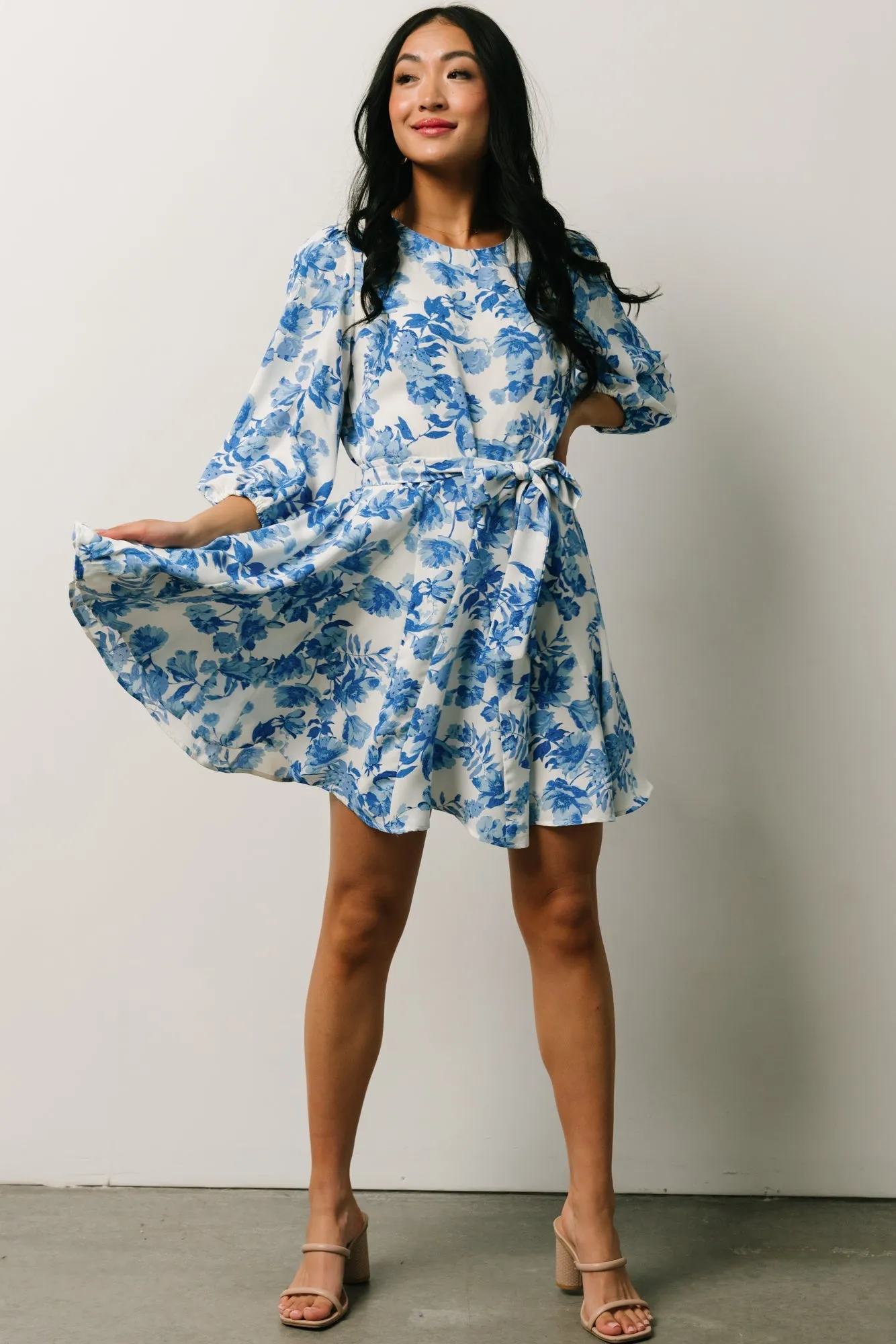 Elena Mini Dress | French Blue Floral sold by Baltic Born product image thumbnail 3